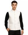 Men Regular Fit Nehru Jacket - White