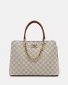Zoe  Satchel Handbag with Monogram Print