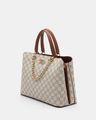 Zoe  Satchel Handbag with Monogram Print