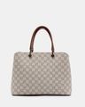 Zoe  Satchel Handbag with Monogram Print