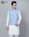 Men Patterned Regular Fit Kurta with Pyjamas & Nehru Jacket