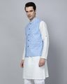 Men Patterned Regular Fit Kurta with Pyjamas & Nehru Jacket