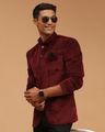 Men Micro Print Regular Fit Nehru Jacket