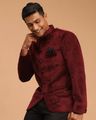 Men Micro Print Regular Fit Nehru Jacket