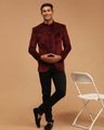 Men Micro Print Regular Fit Nehru Jacket