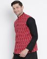Printed Nehru Jacket with Welt Pockets