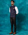 Sleeveless Nehru Jacket with Mandarin Neck