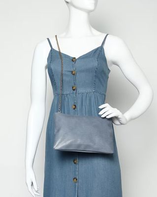 Textured Clutch with Chain Strap