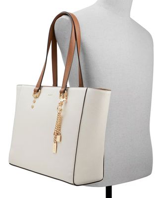 Women Colour-Block Tote Bag with Key Fob