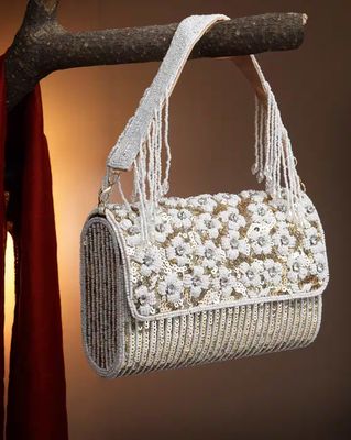 Women Embellished Clutch with Chain Strap