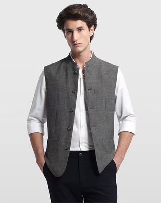 Men Mandarin-Collar Nehru Jacket