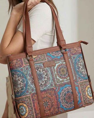 Women Printed Leather Tote Bag