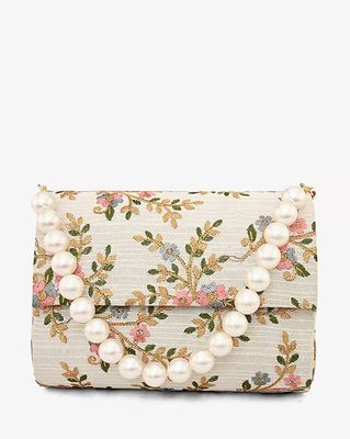 Women Embroidered Foldover Clutch