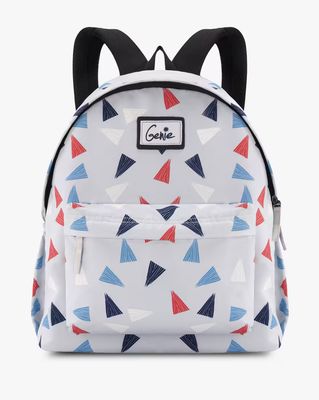 Geometric Print Backpack with Adjustable Straps