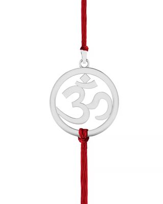 Silver-Toned Om Rakhi Bracelet