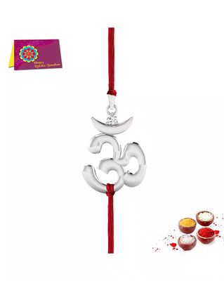 Stone-Studded Om Rakhi Bracelet