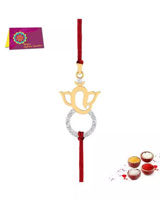 Yellow Gold Ganesh Rakhi Bracelet