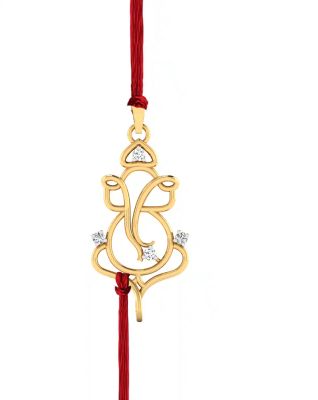 Yellow Gold Om Ganesh Rakhi Bracelet