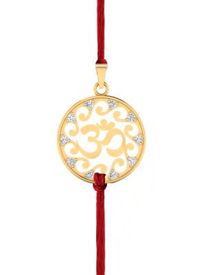 Yellow Gold Om Ganesh Rakhi Pendant