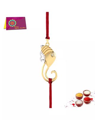 Yellow Gold Om Ganesha Rakhi Bracelet