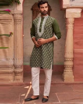 Men Embroidery Suit Set