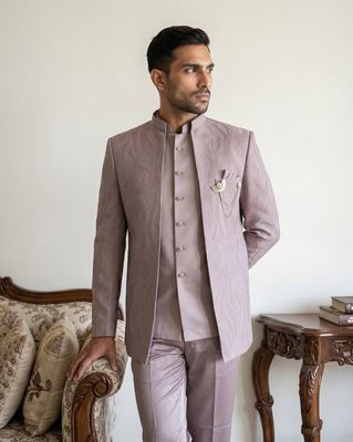 Patterned Regular Fit 3-Piece Suit Set