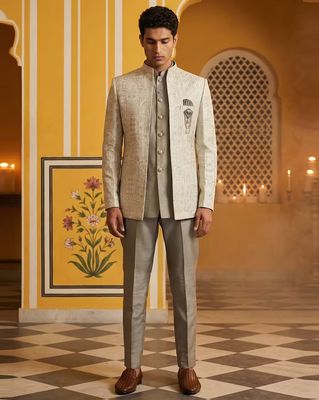Regular Fit Shirt with Pants & Printed Jacket