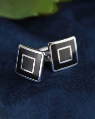 Geometric Pattern Square Shaped Cufflinks