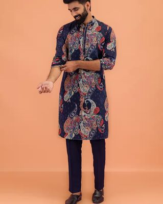 Men Paisley Print Regular Fit 2-Piece Set