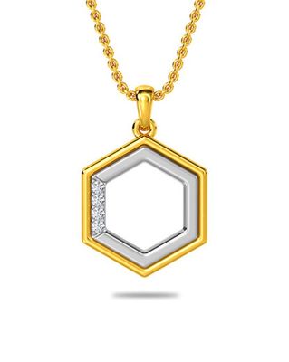 Unisex Diamond-Studded Gold Pendant