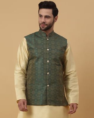 Men Geometric Printed Nehru Jacket