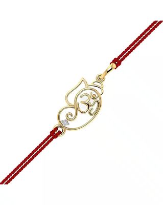 Yellow Gold Om Ganpati Rakhi Pendant