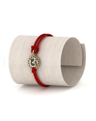 Yellow Gold Omkaar Tie-Up Pendant Rakhi
