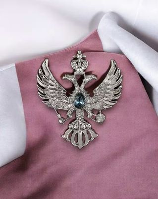 Eagle with Wings Crystal Brooch