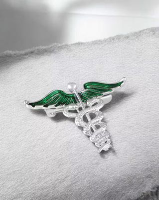 Men Silver-Plated Brooch