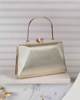 Women Metal Top Handle Clutch