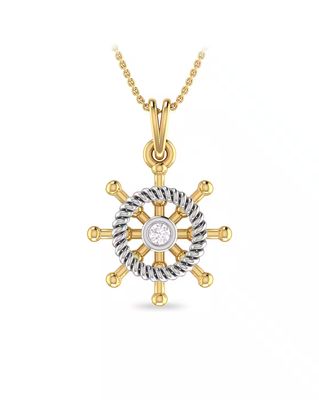 Captains Wheel Dual-Toned Diamond Pendant