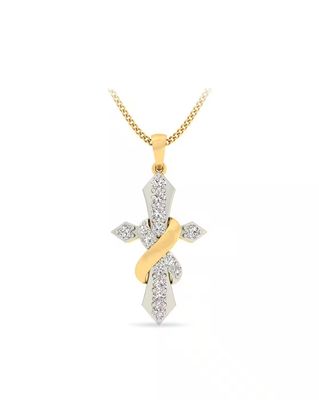 Messiah Cross Yellow Gold Diamond Pendant