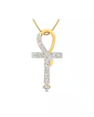The Faith Cross Yellow Gold Diamond Studded Pendant