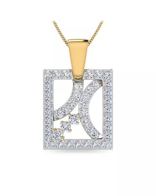 The Iinesha Yellow Gold Diamond Studded Pendant