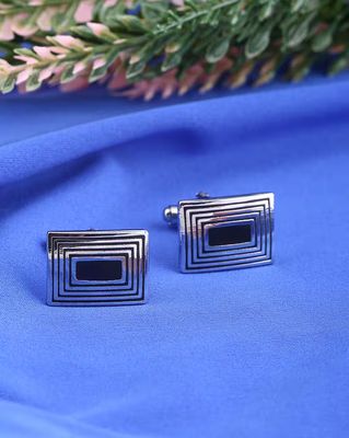Shein Men Geometric Enamel Finish Slip on Cufflinks