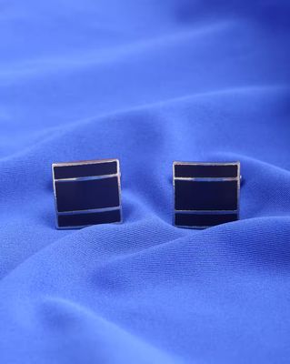 Shein Men Rectangular Block Detail Slip on Cufflinks