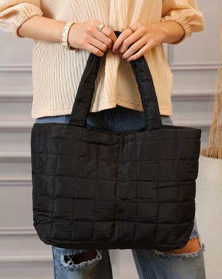 Shein Women Snap Button Detail Quilted Shoulder Bag