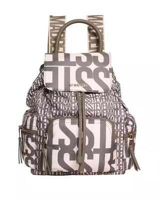 Women BSTIGMA Brand Print Backpack - Olive