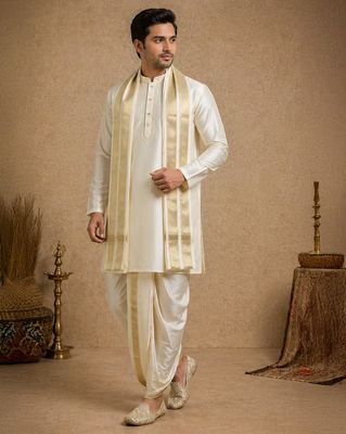 Men Silk Kurta Dhoti Set