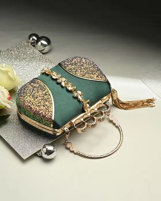 Women Handicraft Beautiful Bling Box Clutch Bag