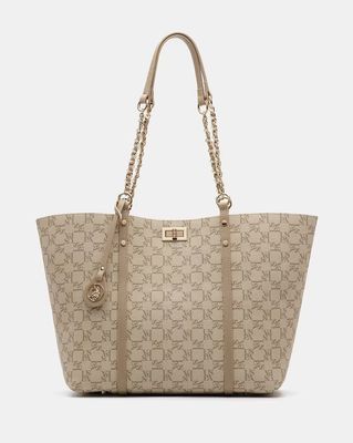 Kylie Tote Handbag with Monogram Print