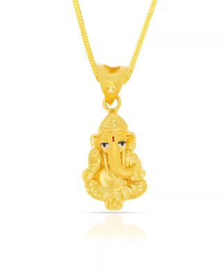Men Yellow Gold Vigneshwara Pendant