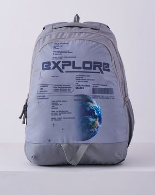 Unisex Typographic Print Everyday Backpack with Adjustable Straps