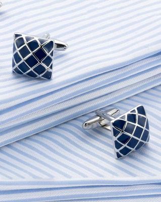Set of 2 Checked Cufflinks